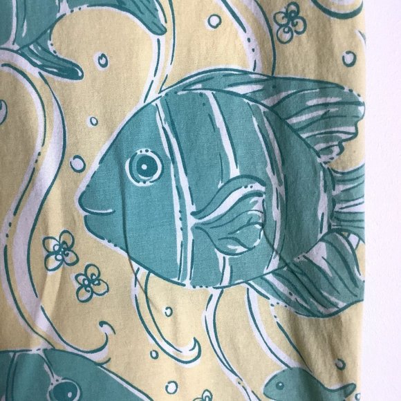 Lilly Pulitzer yellow pants with blue fish size 6 vintage - Picture 3 of 4